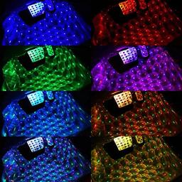 RGB USB LED estrela projetor luz, decoração interior do carro, atmosfera luz, controle remoto, 4pcs - Image 4
