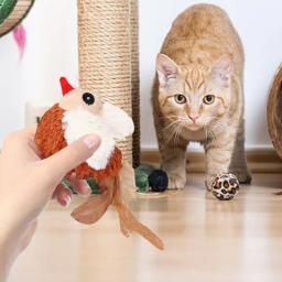 Animais de estimação, Mastigação, Som, Suprimentos para animais, Brinquedos interativos de pelúcia para gatos, Brincar - Image 3