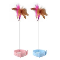 Brinquedos interativos para gatos, Quebra-plumas engraçadas, Vara com Bell, Coleira de animais, Gatinho Jogando Varinha, Brinquedos de treinamento para gatos, Suprimentos - Image 5