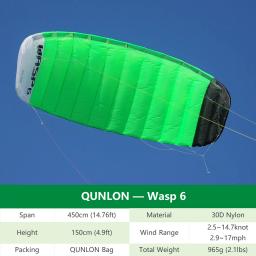 Kite de tração profissional com barra, equipamento de kitesurf, 4 linhas elétricas, 9km, 3,6 m-4,5 m, para ajuste, salto - Image 4