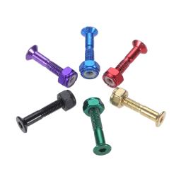 Parafusos de caminhão de skate de aço carbono, 8 peças com porcas longboard skate ponte substituição parafuso de prego ferragem 25.4mm/1" - Image 5