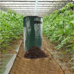 Impermeável PE Pano Compost Waste Collection Bag, Ferment Container, Leaf Sack, Storage Bin com Viewing Window, Jardim - Image 1