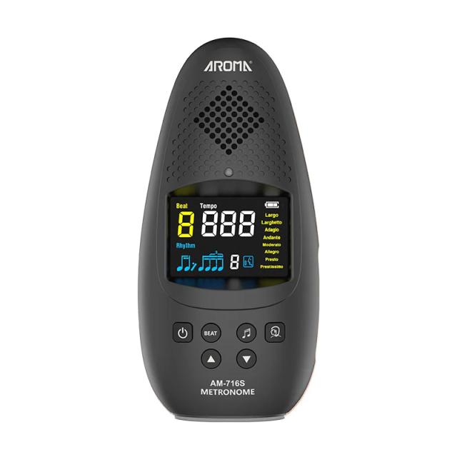 Metronome Tuner Digital Recarregável para Guitarra, Baixo, Violino e Cavaquinho com Modos de Afinação Cromática