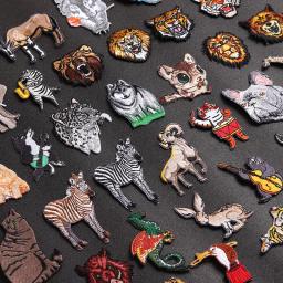 Desenhos animados Animais Patches para Decoração de Roupas, Zebra, Leão, Tigre, Lobo, Patches bordados, Roupas DIY, Patchwork Adesivos - Image 3