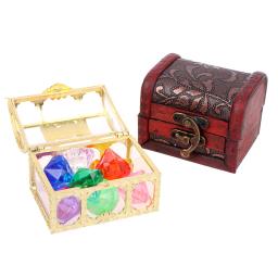 Mergulho Gem Pool Toy Box para crianças, 10 diamantes coloridos grandes com Treasure Pirate Box, Props de natação, 1 caixa - Image 1