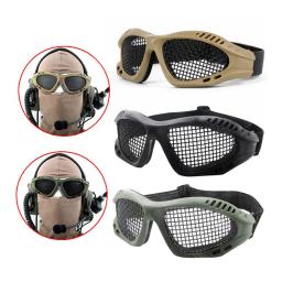 Alta qualidade de caça tactical paintball óculos eyewear malha arame aço airsoft net óculos resistência choque olho jogo protetor - Image 2