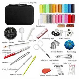 Portátil Kit De Costura Cor para Iniciantes, Suprimentos De Costura e Acessórios, Fio De Agulha, Viagem SCIs, Adulto, 226 Pcs - Image 3