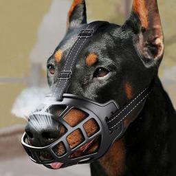 Cão ajustável focinho macio silicone respirável forte cesta pequeno médio grande x-grandes cães boca focinhos leve e durável - Image 1