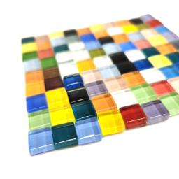 90 peças (aprox.) Mosaico de vidro quadrado, DIY mosaico artesanato materiais para diversão, pedras artesanais, 1cm, 80g 2.82oz - Image 5