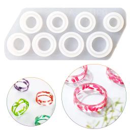 8 peças sortidas tamanhos anel molde de silicone para resina jóias molde de fundição de resina tamanho dos eua 5-12 - Image 1