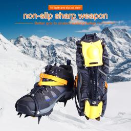 Kits de escalada de gelo em aço inoxidável 1 par de crampons empacotos neve antiderrapante sobre sapatos para caminhadas, pesca, 10 dentes - Image 5