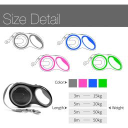 Retrátil Durável Nylon Pet Leash, Longo, 8m, Automático, Durável, Estendendo Filhote De Cachorro, Pequeno Pet, Corda De Tração, Cinto De Chumbo - Image 3