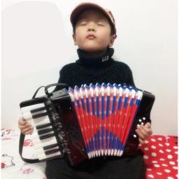 Acordeão infantil com 17 teclas botões, 8 baixo acordeão música, instrumento musical, gaveta, Gaita, lua, piano melódico, cintos de teclado - Image 2
