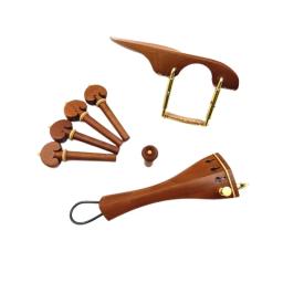 1 conjunto jujuba violino madeira acessórios peças acessórios 4/4,Tailpiece + pinos Tuning + Endpins + resto Chin/Chin Titular - Image 5