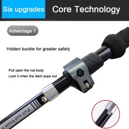 Portátil ao ar livre Fold Trekking Pole, Nordic Camping Cane, Vara de caminhada, Escalada Stick no saco, 5 seções, 2 pcs - Image 4