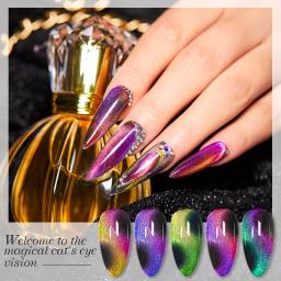 Gato olhos magnético prego gel polonês conjunto com vara magnética spar gato estrelado brilhando camaleão laser cat eye vernizes híbridos - Image 3