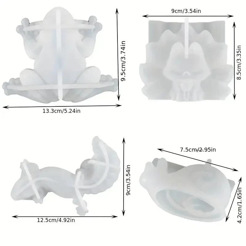 Sapo Resina Silicone Moldes para Pendurar na Parede, 3D Caracóis, Fundição Epóxi, Animal, Lagarto, Casa, Decoração Desktop, 4Pcs - Image 1