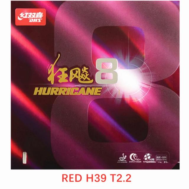 DHS Hurricane 8 Borracha Tênis de Mesa Pips-In 2.15/2.2mm Dureza 39/40