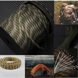 Paracord militar para sobrevivência ao ar livre, cabo paraquedas tático, acessórios de acampamento, corda de tecelagem DIY, equipamento de sobrevivência, 50 m, 650, 9 Strand, 4mm - Image 3