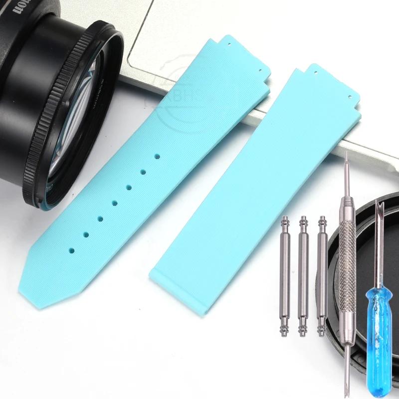 25 × 19mm Silicone Band Para Hublot cinta Big Bang Pulseira Esportes impermeável Sweatproof Rubber Bracelet Watch Acessórios - Image 1