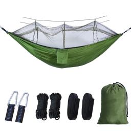 Hammock Camping Outdoor portátil com Mosquiteiro, Alta Resistência Parachute Tecido Hanging Bed, Caça Swing Dormir, Leve - Image 3