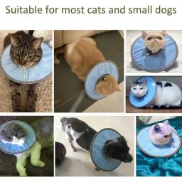 Colar recuperação impermeável para gatos, Cone Pet ajustável, Cones protetores do pescoço do gato, Pare de lamber feridas - Image 6