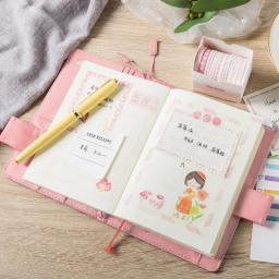 Fita decorativa Papel Washi, Fita Adesiva, Papelaria Japonesa, Suprimentos Kawaii Scrapbooking, Cor Verde e Rosa, 10 Pcs por Lote - Image 3