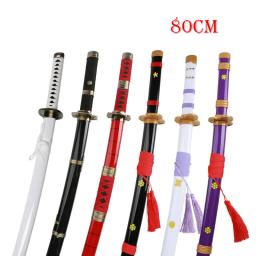 Anime Zoro Katana Cosplay Espada, Cosplay Armas, Brinquedo De Madeira, Enma, Roxo, Yubashiri, Presentes de Halloween, Unisex, 80cm, 31.5" - Image 2