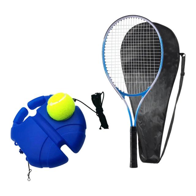 Treino de Ténis com Bola Rebote e Corda: Raquete Portátil para Prática em Parques e Estádios