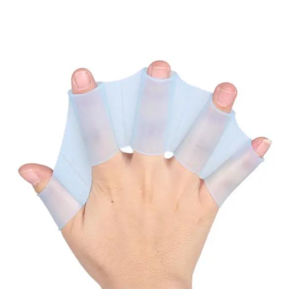 Nadadeiras De Dedo De Natação Aprendizagem Engrenagem De Piscina Dedo Wearing Mão Aletas De Malha De Linha De Treinamento De Mergulho Luvas De Piscina Paddle - Image 1