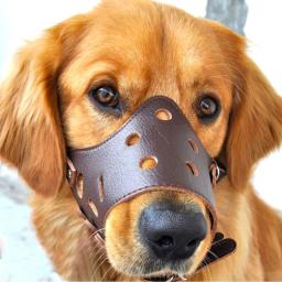 Focinho de couro macio ajustável para animais de estimação, anti-morder, seguro, respirável, pequenos e grandes cães, ajuda a beber comer - Image 2