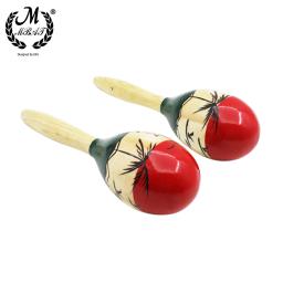 M MBAT-Maracas de percussão cor de madeira, martelo de areia de madeira, brinquedo musical para crianças, baby shaker, festa tropical, 1 par - Image 2