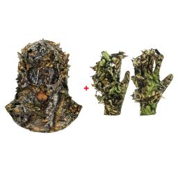 Ghillie camuflagem máscara, chapéu frondoso, 3d máscara facial completa, camo peru, acessórios de caça - Image 1