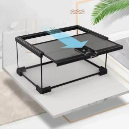Réptil Pet Glass Feeding Box, Tartaruga Terrário, Serpente Aranha, Lagarto, Sapo com Chifres, Floresta Tropical, Tanque Ecológico, Caranguejo Caracol - Image 4