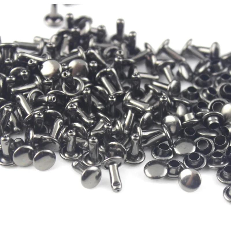100 conjuntos de rebites de metal com tampa dupla, 6mm 8mm, rebites redondos para artesanato de couro, bolsa, cinto, roupas, chapéu, sapatos, coleira de animais de estimação, decoração - Image 1