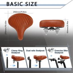 Bucklos selim de bicicleta de grandes dimensões, ergonômico, ampliado, grosso, estrada, mountain bike, macio, confortável, absorção de choque - Image 3