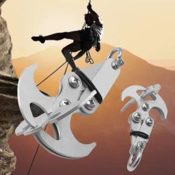 Gancho de escalada ao ar livre multifuncional em aço inoxidável Gancho de luta Survival Folding Escapement Camping Edc Equipment Tool - Image 3