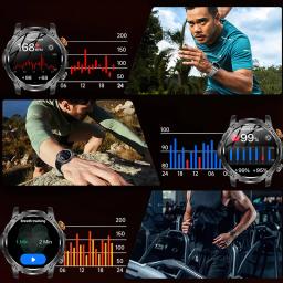 2025 relógio inteligente masculino 1.7 polegadas hd tela amoled mostrador personalizado relógio freqüência cardíaca oxigênio monitor de saúde do sono 100 + relógio de fitness esportivo - Image 5