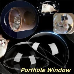 Rodada Transparente Cão Porthole Janela De Vidro, Cerca De Animais De Estimação, Cuidado, Cúpula Durável, Folha De Acrílico, DIY
 - Image 1