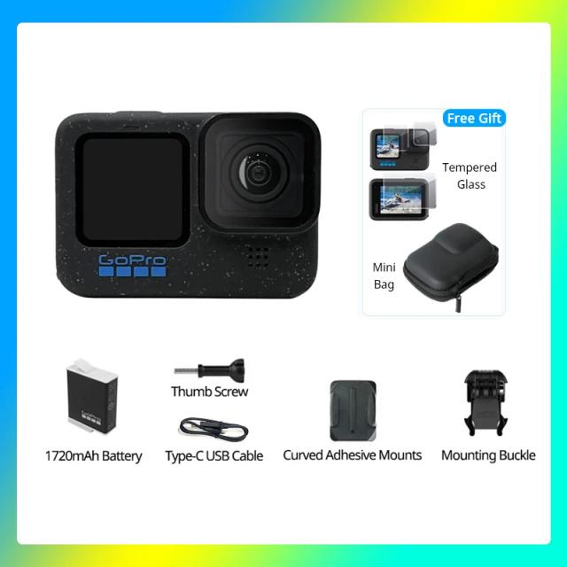 Câmera de Ação GoPro HERO 12 Black com HyperSmooth 6.0, 5.3K60, 27MP e Bateria de Longa Duração com Suporte a Áudio Bluetooth