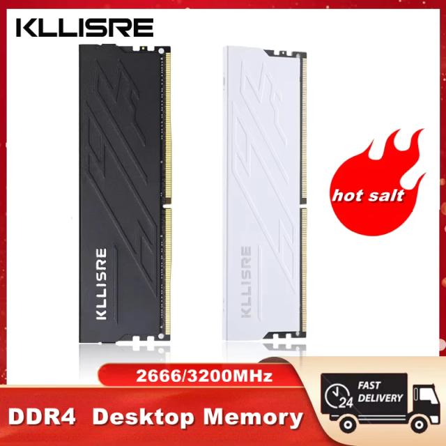 Kllisre Memória RAM DDR3 DDR4 8GB 16GB 1600-3200MHz Desktop DIMM Não-ECC