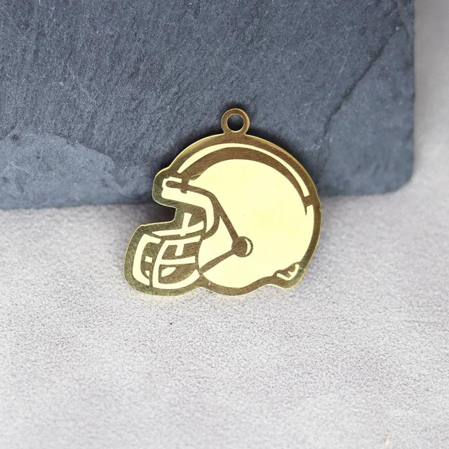 Pingente em Formato de Capacete de Futebol Americano para Colares e Pulseiras DIY - 2 Peças de Acessórios Artesanais para Joias