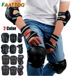 Conjunto de engrenagens protetoras para crianças e adultos, capacete de patinação, joelheira, protetor de mão e pulso, rolo de ciclismo e skate, 6 pçs/set - Image 1