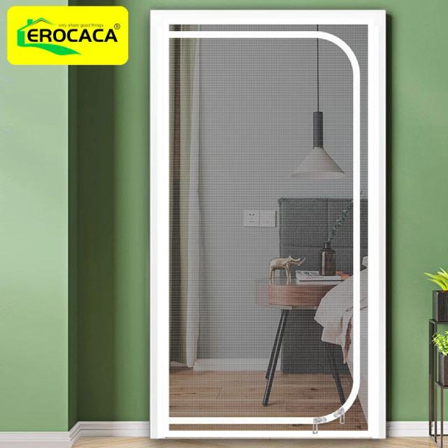 Porta de Tela com Zíper Bilateral EROCACA - Proteção Heavy Duty para Impedir Cães e Gatos em Casa e Quarto