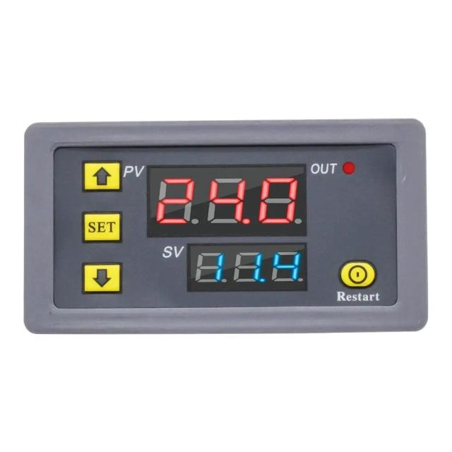 Relé Digital de Atraso T3231 AC 20V e 12V com Display LED e Controle Ajustável de Temporizador