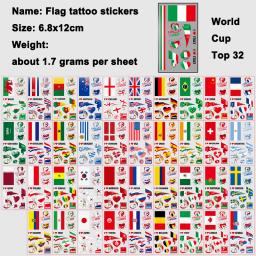 Bandeira Nacional Tatuagem Adesivos, Jogos de Maratona, Mundo De Futebol, Top 32, Festa, Adesivos Temporários, Fãs, 2Pcs - Image 4