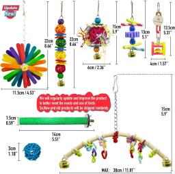 Conjunto de brinquedos para papagaios, variedade de brinquedos, acessórios para gaiola, seguros e duráveis, calopsitas, pacotes, 15pcs - Image 5