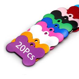 Clássico osso Dog ID Tag, personalizado Anti-Lost placa de identificação personalizada, Cat Collar Pet Pendant, colar de corrente, atacado, 20pcs - Image 1