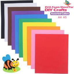 Cor Espuma Folhas para Projeto Artesanato, Conjunto de Papel Espuma, Preschoolers Scrapbooking, DIY, Espuma EVA Folhas Artesanato, 5-10Pcs - Image 1