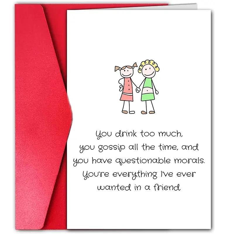 Cartão de aniversário para melhor amigo e amizade, Cartão criativo, Este é o presente perfeito para amigos, 1 pc - Image 1